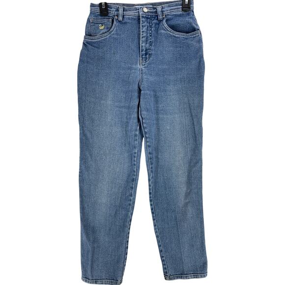 VINTAGE 90s Gloria Vanderbilt Jeans 6 Blue Denim High Rise Cotton SMALL STAIN - Picture 1 of 8